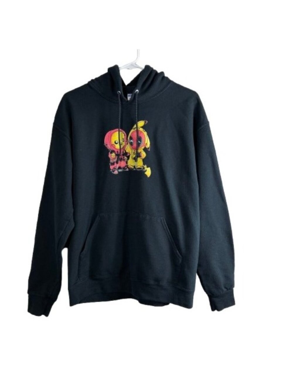Jerzees Deadpool Pikachu Crossover Graphic Hoodie Mens M Black Marvel Pokemon